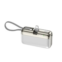 Batterie externe ultra-rapide 22,5 W en plastique, charge 16 appareils, câble intégré, batterie au lithium polymère 10 000 mAh
