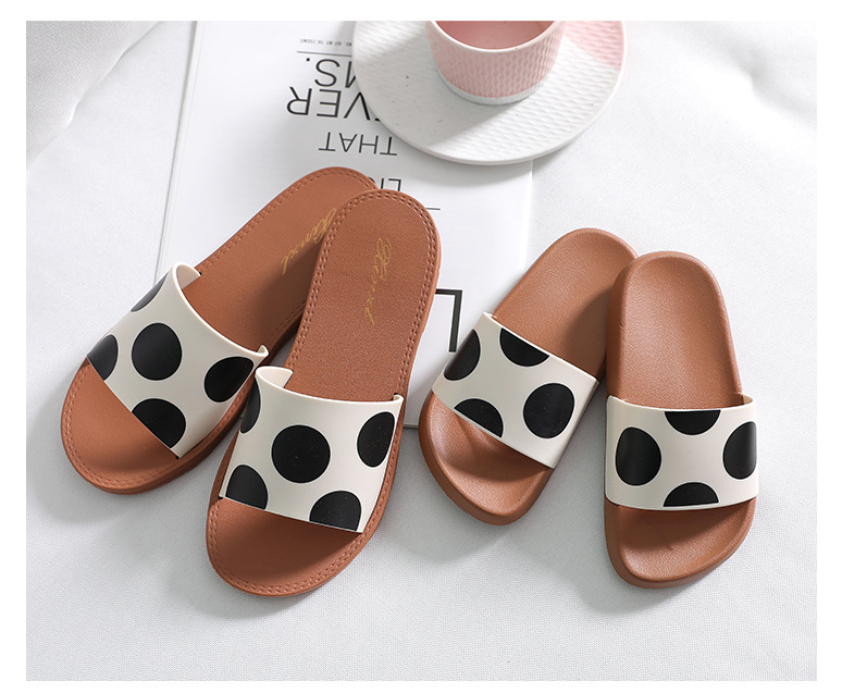 New Children's Slippers Girls PVC Shoes Cute Black and White Dot Non-slip Kids Summer Slides
