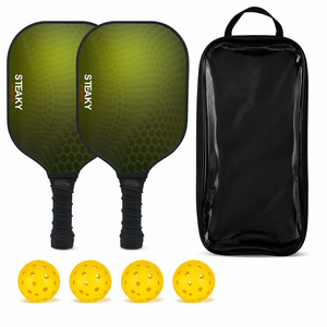 Ensemble de pickleball en fibre de verre pour centre communautaire, club-house, salle de loisirs, jeux sociaux, avec raquettes, balles et sac - Product Image 2
