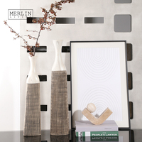 Vase en céramique Wabi-Sabi Merlin Living pour la décoration de la maison, vase de table, décoration, fabrication d'usine de céramique de Chaozhou
