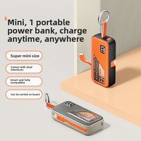 Batterie externe portable mini 5000 mAh avec logo personnalisé, double connecteur intégré, charge rapide, chargeur d'urgence pour cadeau promotionnel