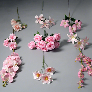 Fleurs de mariage artificielles <span class=keywords><strong>rose</strong></span> bonbon pour <span class=keywords><strong>la</strong></span> décoration de <span class=keywords><strong>la</strong></span> maison, <span class=keywords><strong>du</strong></span> bureau et des événements - Arrangements artificiels polyvalents - Product Image 3