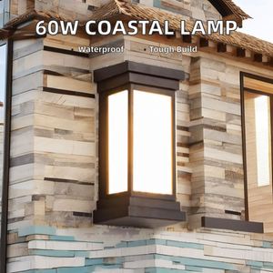 60W IP65 Waterproof Outdoor <b>LED</b> Wall <b>Light</b> Seaside-inspired Square Aluminum Base <b>with</b> Polycarbonate <b>Diffuser</b> Moisture-proof E26 - Product Image 2