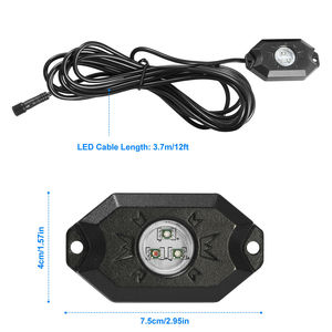 Lumière <span class=keywords><strong>LED</strong></span> Rock Underbody Rock 4 6 8 12Pods 12V 4X4 SUV Pickup Truck ATV UTV App Télécommande Châssis Lumières - Product Image 2