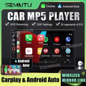 7 pulgadas 1 Din Universal inalámbrico Car Audio Radio An-droid Carplay Compatible Panel fijo reproductor Multimedia USB FM características MP3 - Product Image 2