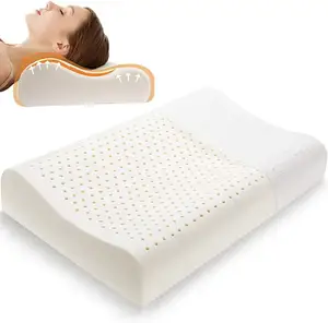 Kingworth可水洗厚深睡眠网格支撑100天然乳胶枕头轮廓乳胶枕头