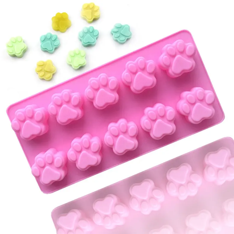 125 silicone cake 3d soap mold 10 cavity cat feet shape pudding mold cheese silicone mold cake decorating candle resin bpa free