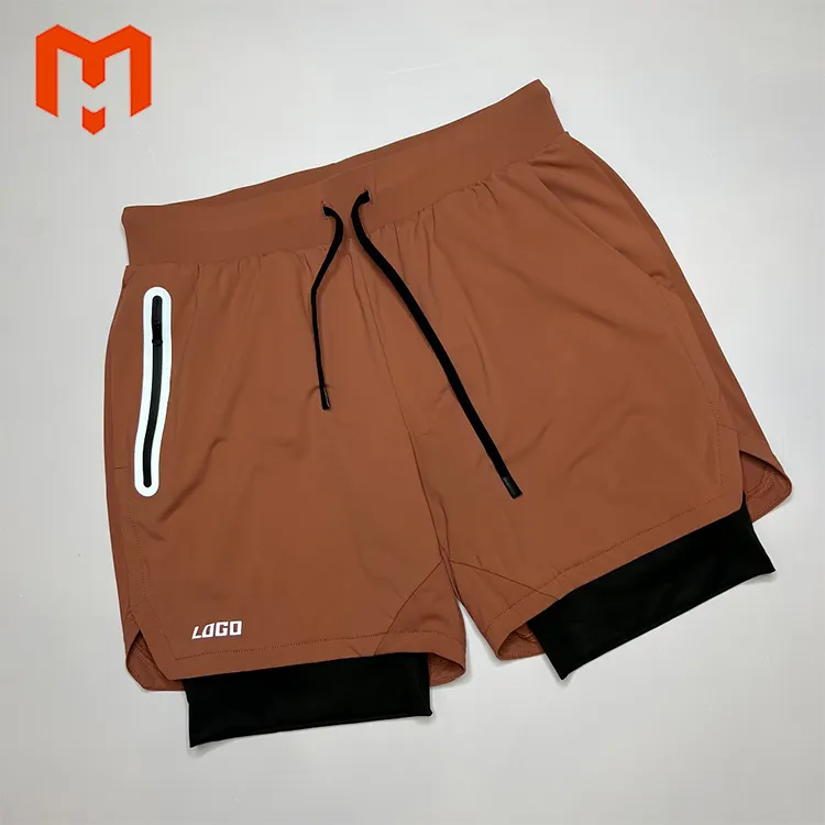 OEM Custom logo mens gym athletic active wear 100% Polyester quick sports workout running shorts for men