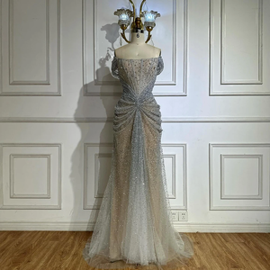 sachin and babi light blue dress Latest Design Silver Formal Evening Gown
