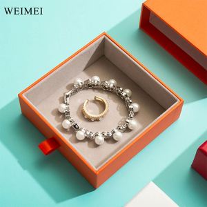 Custom Logo Drawer Jewelry <b>Box</b> with Cardboard Paper <b>Gift</b> Packaging - Product Image 2