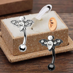 <span class=keywords><strong>Piercing</strong></span> de barra curvada de acero inoxidable, anillo de ceja de murciélago, anillo de 16G, <span class=keywords><strong>Piercing</strong></span> de diseño de moda para hombres y mujeres - Product Image 3