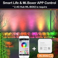 Tuya WiFi RGBCW Smart Garden Light Télécommande Aluminium 12V Changement de couleur IP65 Étanche LED Paysage Projecteurs