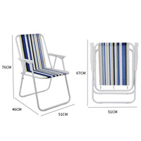 Vente en gros de chaise pliante d'extérieur à ressort, légère et portable pour l'été, plage, pelouse, pique-nique, dossier pliable à rayures, chaise de camping