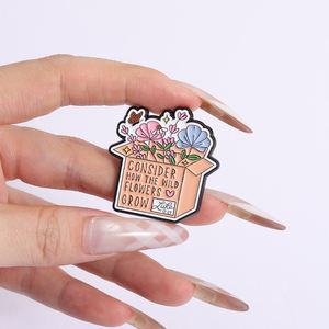 Pin de Esmalte con la Frase 'Consider How the Wild Flowers Grow', Escritura Cristiana de Lucas 12:27, Broche, Insignia de Solapa, Joyería - Product Image 4