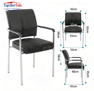 Chaise de bureau de direction moderne, best-seller, économique, en acier poli électroplaqué, poids 6,5 kg, avec cadre en acier et revêtement en cuir PU, réglable - Product Image 2