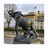 Moderne décor extérieur en métal sculpture animalière grandeur nature en laiton en laiton bronze éléphant sculpture statue prix