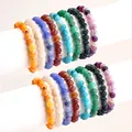SOJI Hot Sale Multi Colors Weathered Agate Bracelet Bulk Beaded Bracelets Natural Stone Beaded Bracelet For Womens And Girl's