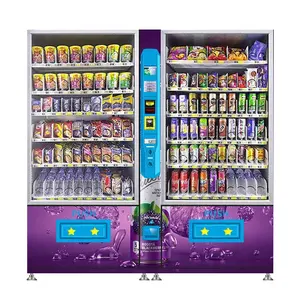 Торговый автомат с двумя шкафами 21,5 Дюймов сенсорный экран для закусок и напитков большой емкости с системой охлаждения