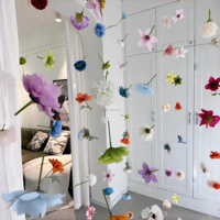 Muwei handgemaakte realistische moderne hangende kunstbloemen gordijn plafonddecoratie bloemenketting achtergronddecoratie voor feestjes