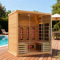 Sauna en cèdre rouge avec étagère, sauna en bois pour l'affichage de marchandises et la décoration