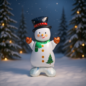 ลูกโป่งฟอยล์รูปตุ๊กตาหิมะคริสต์มาส 120 ซม. x 65 ซม. ชุด 12 ลูก สำหรับตกแต่งในเทศกาล - Product Image 2