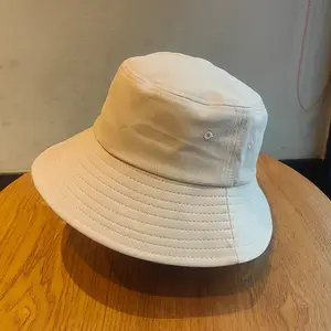 Baixo MOQ Verão Pesca Algodão Liso Balde Chapéu Atacado moda feminina personalizado bordado logotipo algodão balde chapéu