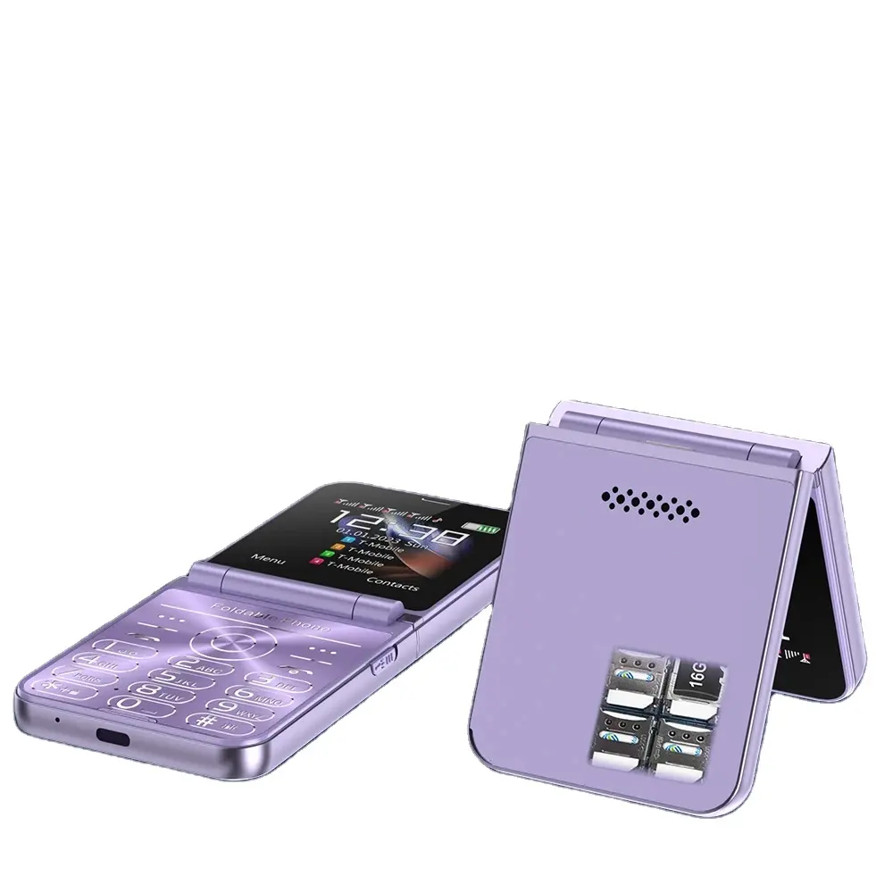 Vendita calda 4 SIM Card pieghevole per telefono cellulare chiamata automatica di selezione vocale magica Blacklist Radio tipo-C cellulare a fogli mobili