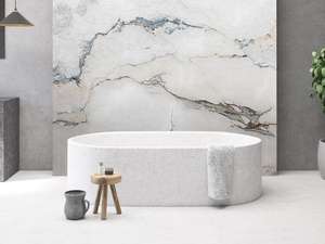 Pietra di pietra bianca mimetica lastra di marmo naturale moderno minimalista di lusso <span class=keywords><strong>sfondo</strong></span> per la Villa esterna decorazione della parete interna - Product Image 5