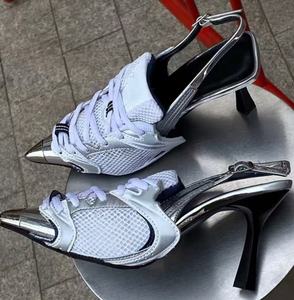 Zapatillas Deportivas Europeas Americanas para Mujer, Zapatos de Moda con Punta Puntiaguda, Tacones de Aguja, Zapatos Casuales para Caminar al Aire Libre - Product Image 1