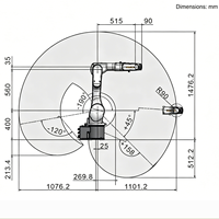 Robot industriel ultra-compact KUKA KR 10 R1100-3 à 6 axes, charge nominale de 10 kg, portée de 1101 mm, IP67, boîte de vitesses automatique, moteur