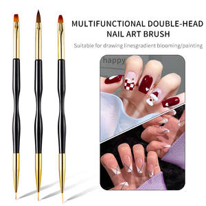 Set Dual-Use Nagel-Liner-Pinsel, Kleine Taille, Multifunktionaler Therapie-Gel-Pinsel mit Nylon-Hakenlinien-Stift - Product Image 2