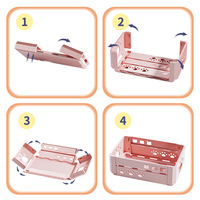 Organisateur de bureau en plastique pliable, panier de rangement empilable, boîte à cosmétiques pour la maison et le bureau - Nouveau best-seller transfrontalier