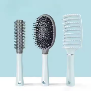 Yunli Women's Anti-Static Waterproof 3PCS Nylon Curly Hairbrush <b>Scalp</b> <b>Massage</b> Detangler Logo Oval Shape 3-in-1 Salon-Grade - Product Image 3