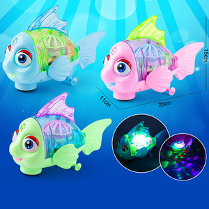 Jouet Électrique Poisson-Pieuvre Transparent Lumineux avec Son et Lumière 25cm pour Enfants, Jouet LED en Plastique - Product Image 1