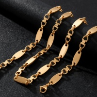 Nouveauté Ruikoo, chaîne de collier tendance en acier inoxydable ovale à maillons plats plaquée or 18 carats, fabrication de bijoux DIY pour hommes et femmes