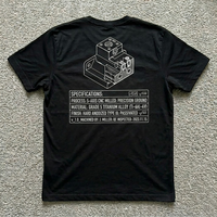 Streetwear personnalisé à marque privée, en coton épais tricoté long et surdimensionné, avec impression numérique graphique de plans d'ingénierie mécanique