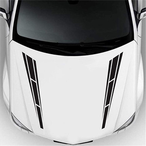 Autocollants sportifs pour capot de <span class=keywords><strong>voiture</strong></span>, bandes décoratives en vinyle, lignes de course, autocollants imperméables pour capot moteur, garniture de style pour extérieur automobile - Product Image 1