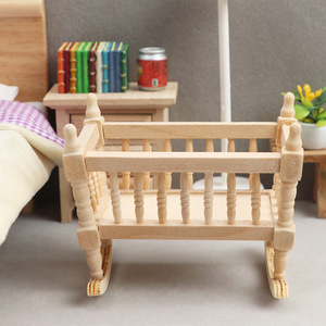 112 Maison de poupée miniature en bois, <span class=keywords><strong>chaise</strong></span> berçante, berceau, mobilier pour bébé, jouet éducatif, modèle de jouet, échelle 1:12 - Product Image 4