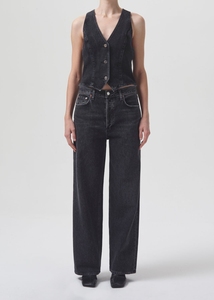 Gilet décontracté <span class=keywords><strong>en</strong></span> <span class=keywords><strong>jean</strong></span> <span class=keywords><strong>noir</strong></span> délavé écologique pour <span class=keywords><strong>femme</strong></span>, <span class=keywords><strong>sans</strong></span> manches, col <span class=keywords><strong>en</strong></span> V, avec boutons argentés, ourlet asymétrique, <span class=keywords><strong>veste</strong></span> courte et cintrée - Product Image 4