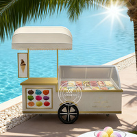 Moderner Gelato-Wagen Leichter Saft- und Eiscreme-Servierwagen Langlebiger Mobiler Eiscremestand