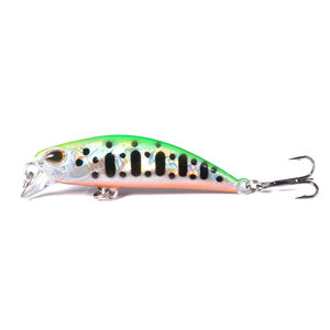 Vente en gros de leurres minnow durs coulants de 6 cm et 4,5 g, corps en plastique, taille 10, hameçons pour truites, poissons-chaudrons, eau douce, 13 couleurs - Product Image 1