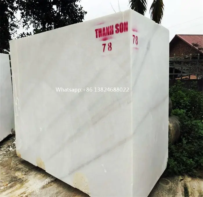 Puro branco mármore slabs e blocos de pedra cortados para tamanho de fornecedores do vietnã