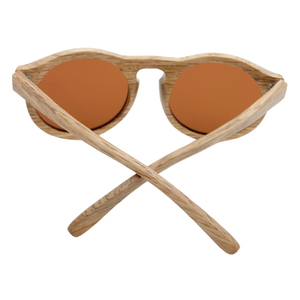 Gafas de sol redondas de madera hechas a mano con características chinas y lentes polarizadas, decoración de remaches y grabado láser personalizado - Product Image 4