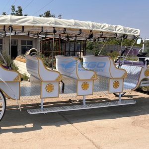 2026 Sightseeing carriage Factory Supply Electric Horse Wagon/Princess Wedding Horse Carriage/Purple Sightseeing Row 4 for Sale - Product Image 2