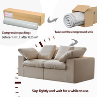 Modulares Segmentiertes Komprimiertes Cloud-Stoff-Sofa-Set (Möbel) Modernes Design Vakuumverpackt Wohnzimmer Kartonverpackung