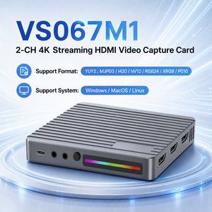 Tarjeta de Captura de Video VS067M1 de 2 Canales 4K 60Hz con Doble HDMI, USB C, Salida en Bucle, LED RGB para Transmisión en Vivo y Grabación - Product Image 5
