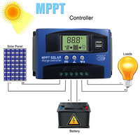 Contrôleur de Charge solaire MPPT PWM 100a 60a 50a 40a 30a régulateur d'énergie solaire 12V 24V Auto double USB affichage LCD déchargeur de Charge