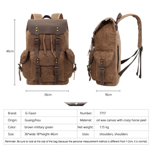 G Favor Vintage <span class=keywords><strong>Sac</strong></span> à <span class=keywords><strong>dos</strong></span> en <span class=keywords><strong>toile</strong></span> imperméable à l'eau Grande impression en <span class=keywords><strong>cuir</strong></span> Style <span class=keywords><strong>Sac</strong></span> à <span class=keywords><strong>dos</strong></span> pour ordinateur portable Sacs à <span class=keywords><strong>dos</strong></span> pour hommes avec cordon de serrage - Product Image 3