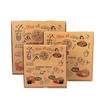 Chine Vente en gros Boîte d'emballage ondulée pour pizza alimentaire de bonne qualité imprimée sur mesure en papier kraft de toutes tailles et couleurs avec logo