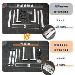 Electric Height <b>Adjustable</b> <b>Desk</b> Quick Assembly Metal Legs Powder Coated For Home <b>Office</b> Workbench - Product Image 1